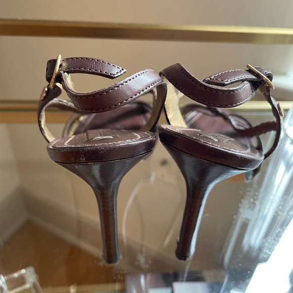 BCBG Max Azria chocolate brown braided sandals 6.5 - Picture 4 of 5